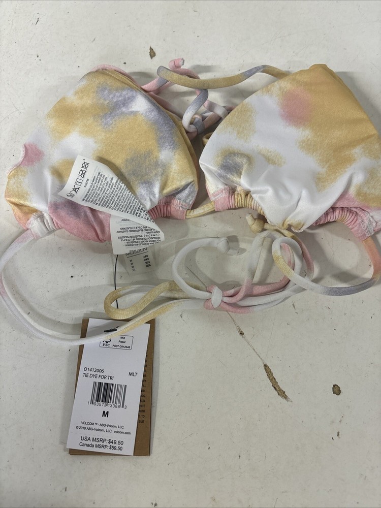 VOLCOM Tie Dye TRI Bikini Top Medium #o4