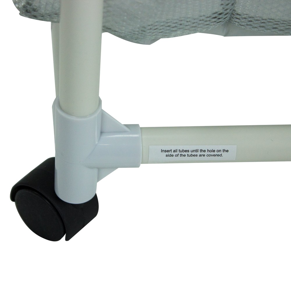 3 Bag Mesh Rolling Sorter Laundry Cart, Soft Silver