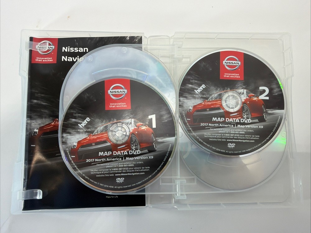 Nissan Navigation System 2017 Map Version X9 North America DVDs 5 Discs
