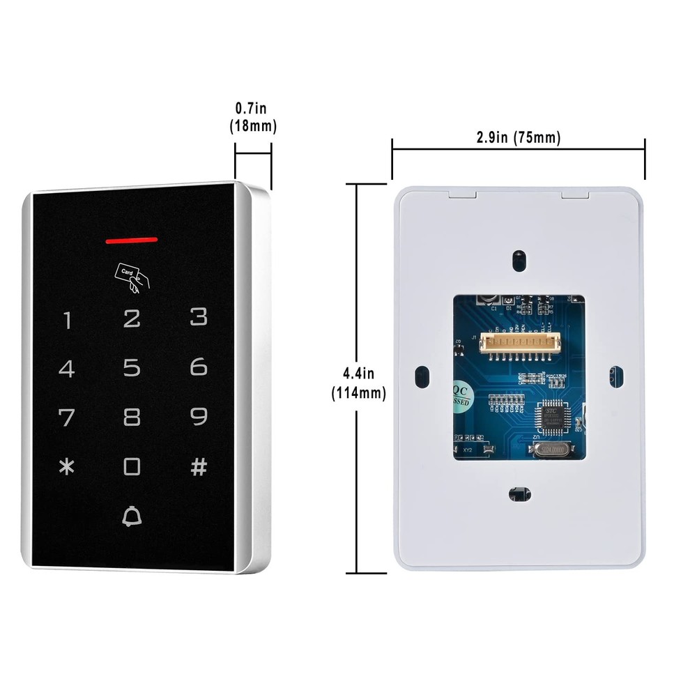 Door Access Control Keypad, 125KHz Proximity ID Card Wide Panel