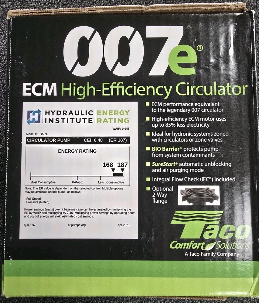 Taco 007E-F2 Emc High Efficiency Circulator