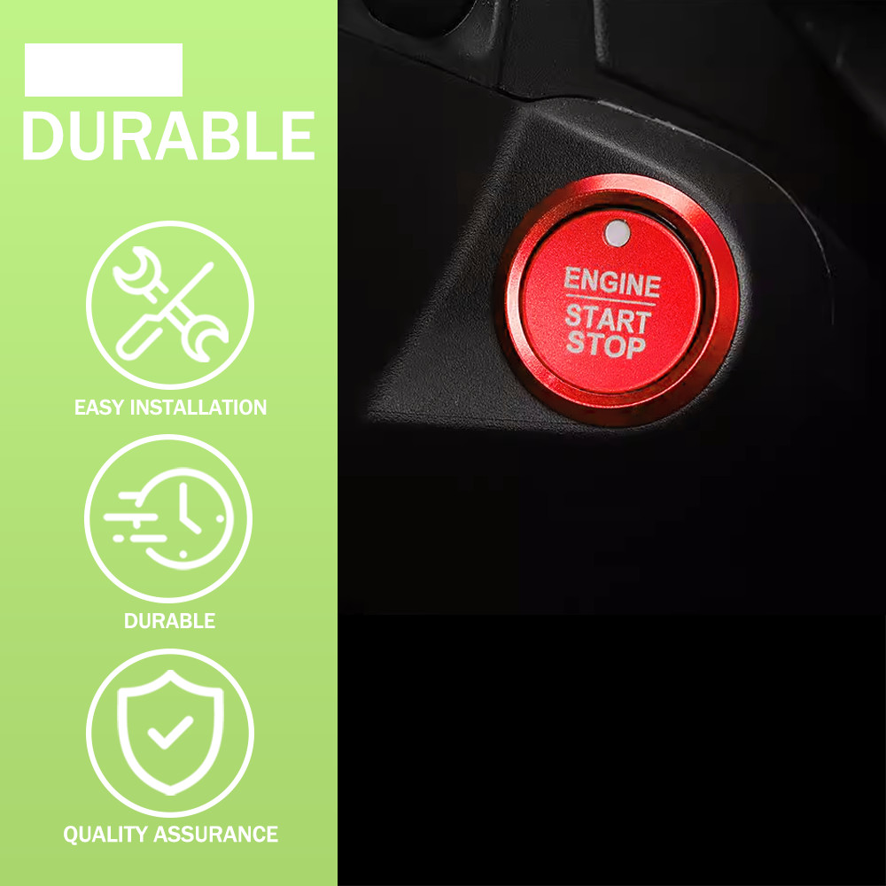 Red Keyless Engine Push Start Button Surrounding Ring Fit For Ford F150 Raptor..