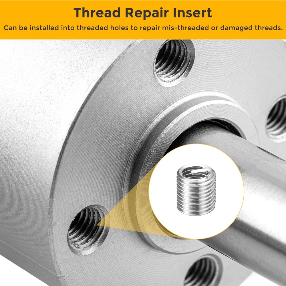 50pcs Wire Thread Inserts M6 x 1 x 2D Metric Helical Threaded Sleeve