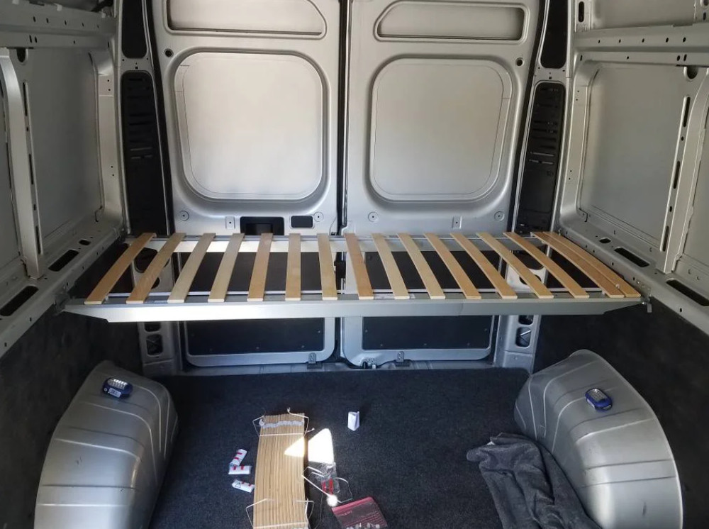 2x Beam Camper Van Twin Bed Central Support Adjustable 55" to 79" Sleeper