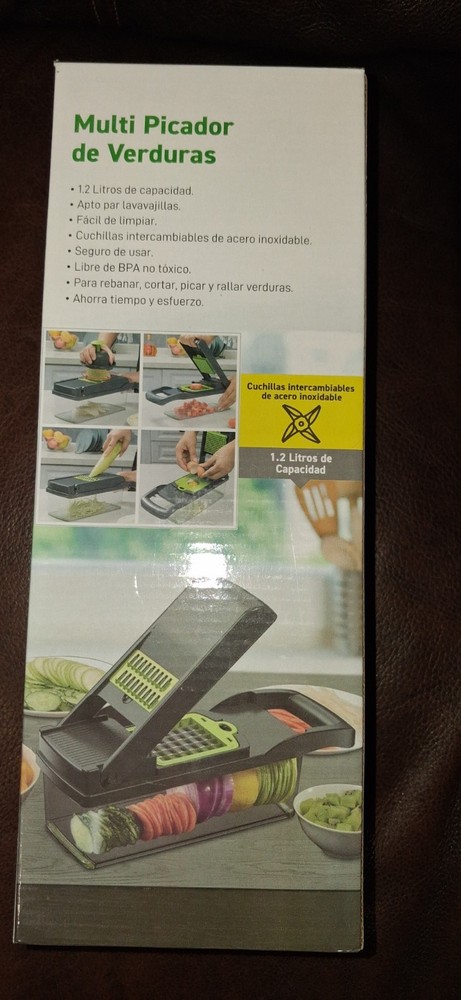 Vegetable Chopper 1.2L Push Function Stainless Steel Blades BPA-Free