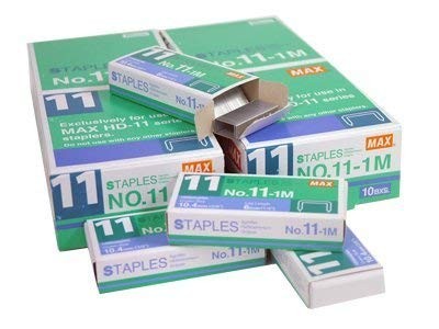 Max No 11 Staples 1M for Vaimo Stapler 100 Count Lightweight High Capacity