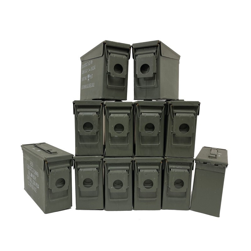 12 Cans! TWELVE 30 Cal Grade 1 Empty Ammunition Case. M19A1 Ammo Cans