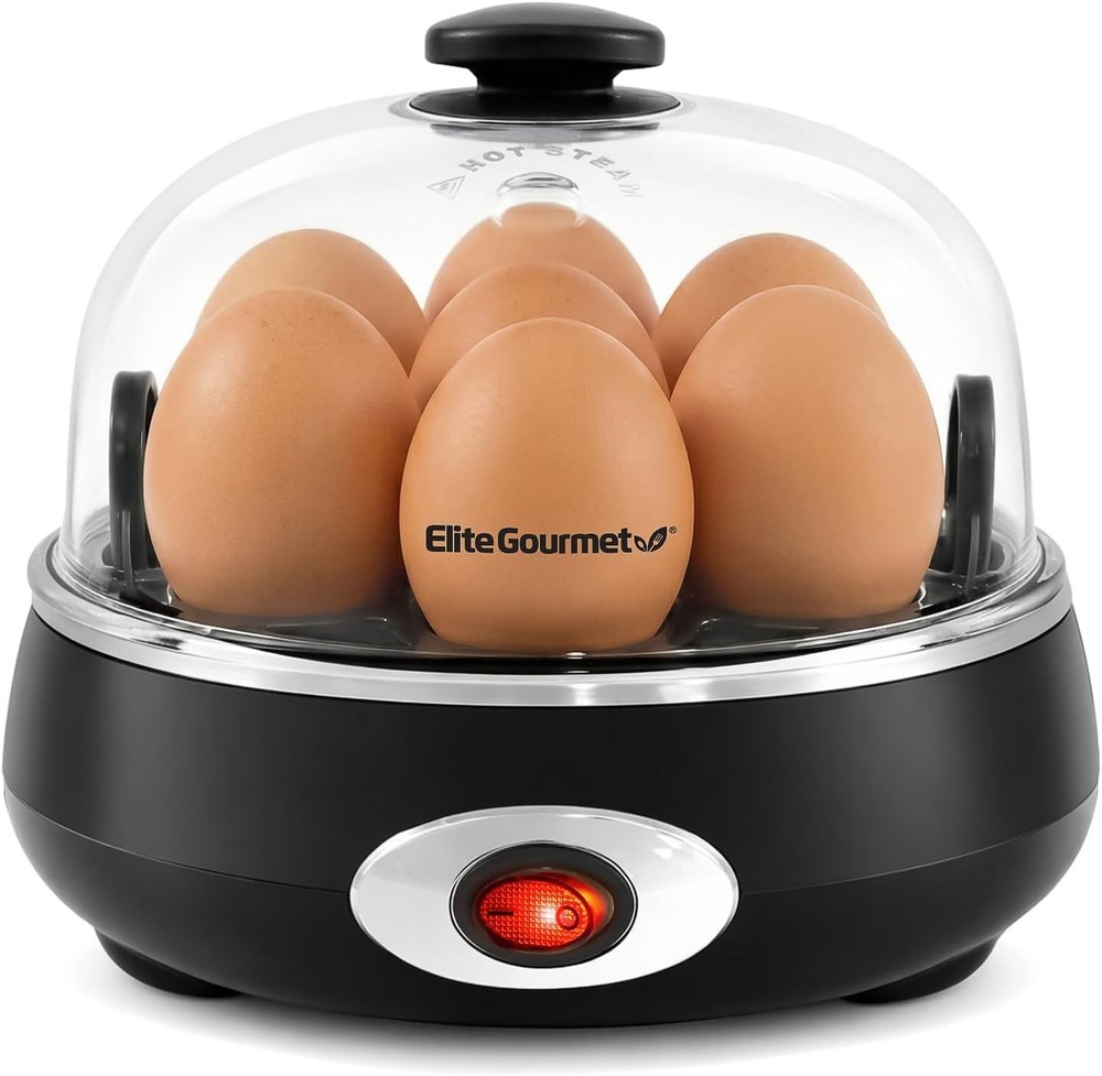 Compact Charcoal Grey Egg Cooker - Perfect for Soft, Medium, & Hard Boiled Eggs