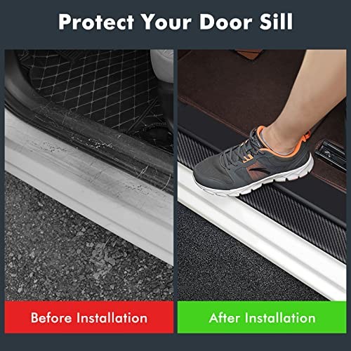 Car Door Sill Protector Compatible with Silverado: Door Entry Guard SLD-White