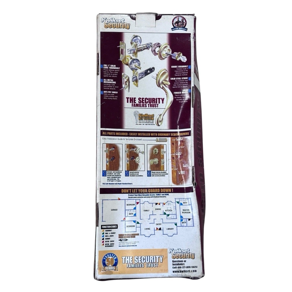 NEW KWIKSET Maximum Security Solid Forged Brass, Door Handle, Dead Bolt Kit