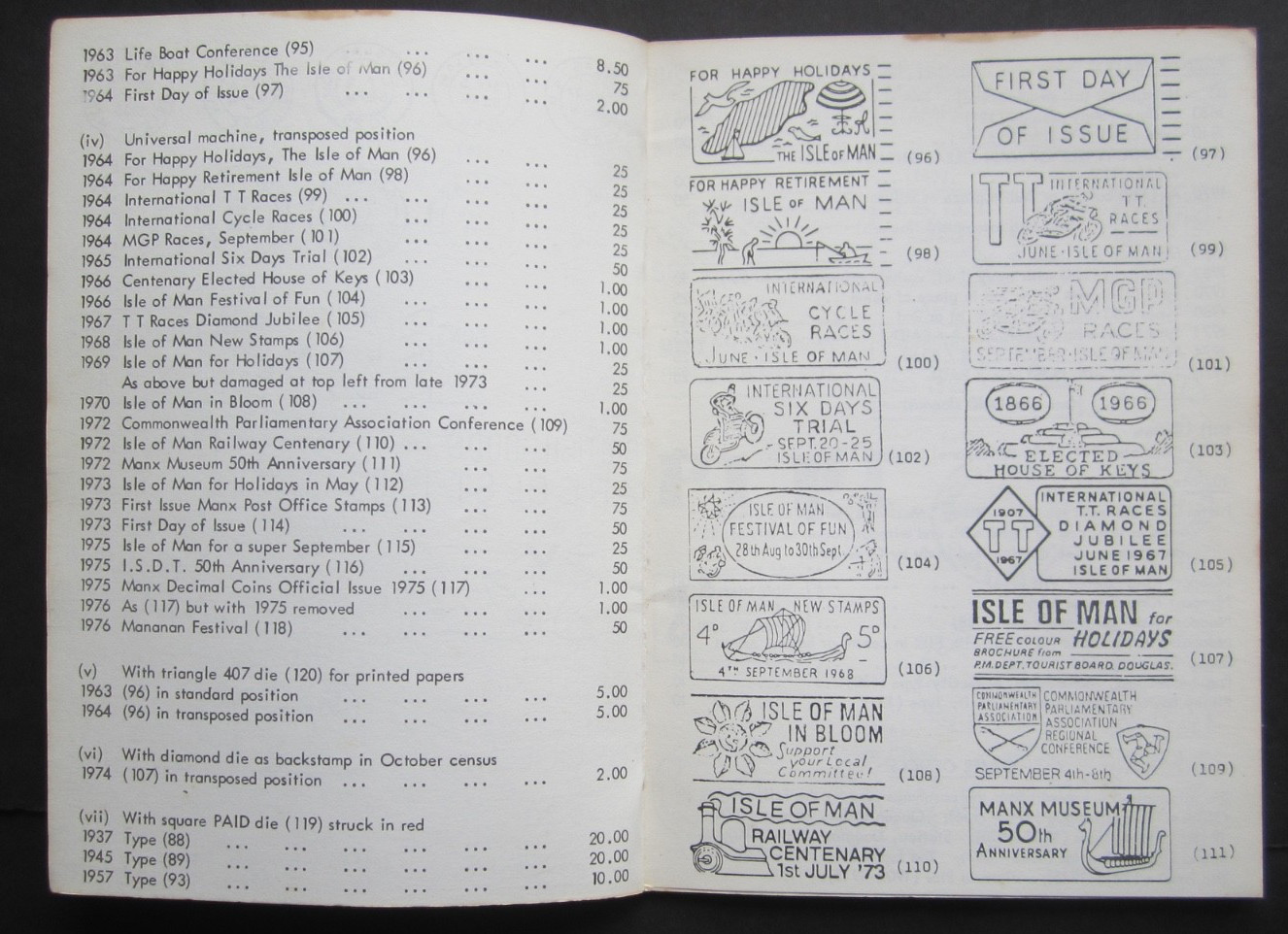 Yn Post Manninagh, Postal marking of Isle of Man, Stamp Catalogue 1976.