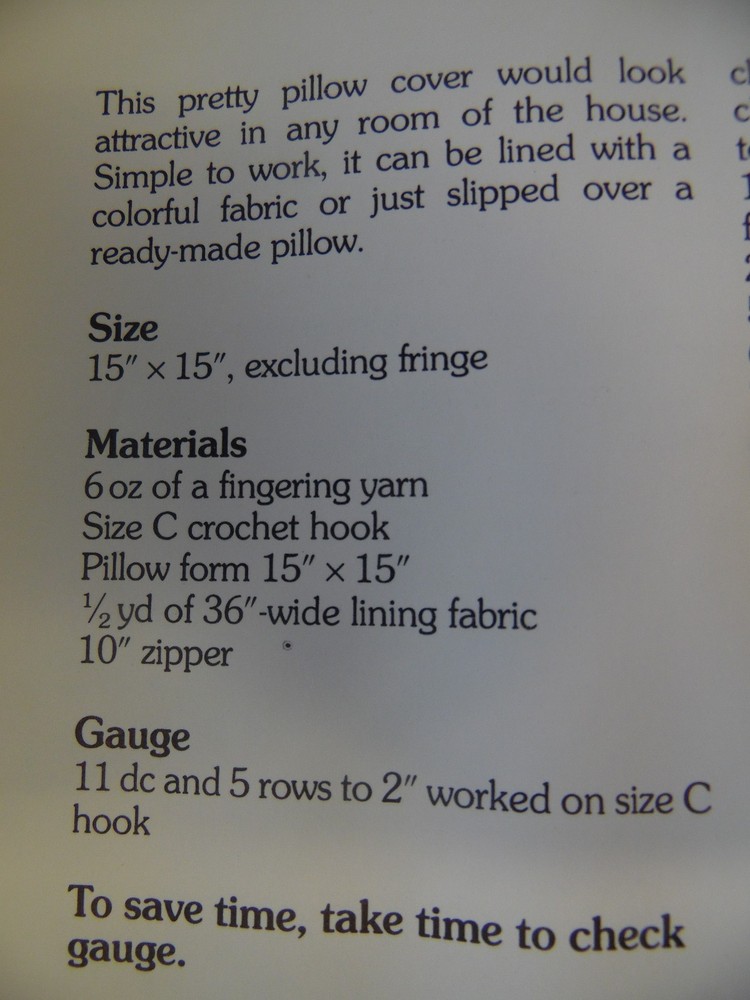 Decorative Pillow crochet PATTERN INSTRUCTIONS FREE SHIPPING