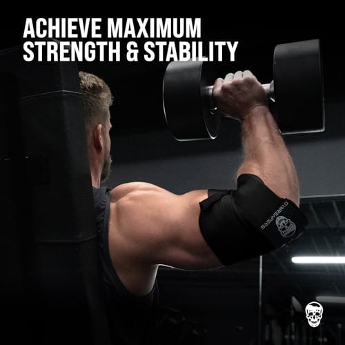 Weightlifting Elbow Wraps (1 Pair) - Flexible 40'' Elbow Compression Black