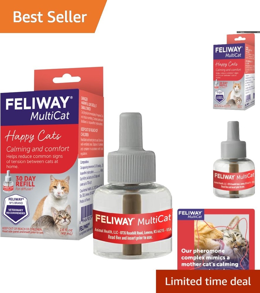 MultiCat 48ml Calming Refill for Diffuser - Drug-Free Pheromone Support for Cats