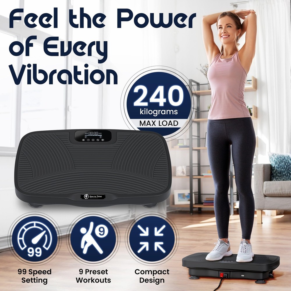 DareToThrive Portable Vibration Plate Exercise Machine - Full Body Vibration ...
