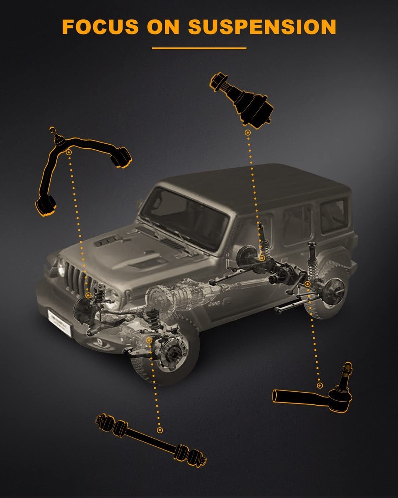 8pc Set Front Suspension Kit Lower Control Arm And Ball Joint Inner Outer Tie