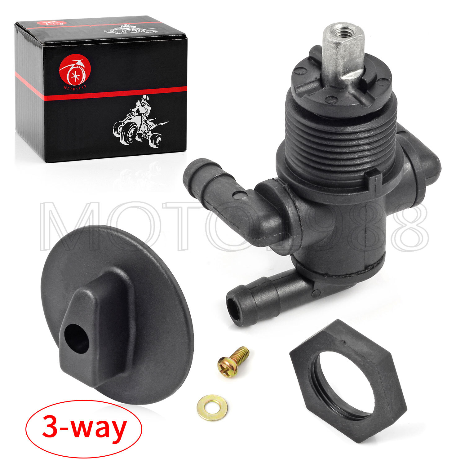 Fuel Tank Valve Petcock 3 Way & Knob NUT For Polaris Magnum 325 330 500 7052161