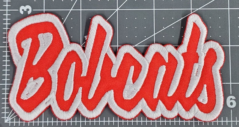 Bobcats Text Embroidered Applique Iron On Patch Various Sizes Customize