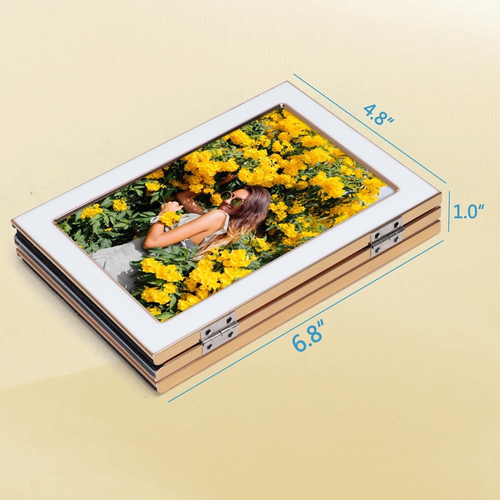 4x6 Trifold Picture Frame, Vertical White Hinged Frames Made to Display Three...