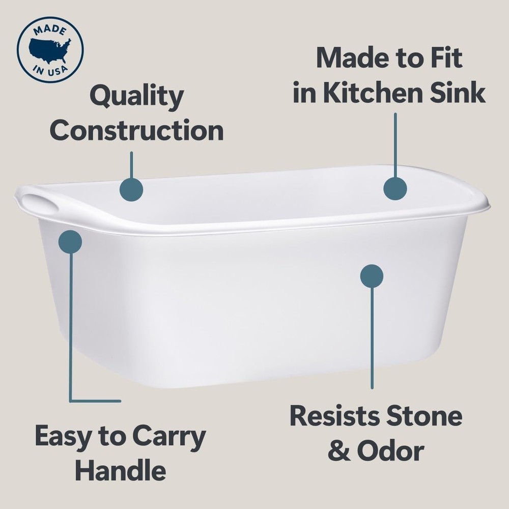 Heavy-Duty 12 Quart Plastic Dishpan - Ideal for Soaking and Storage Solutions