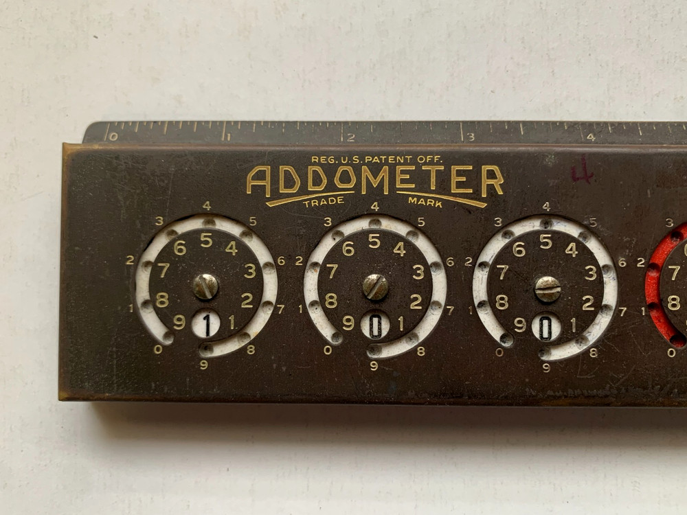 Vtg. ADDOMETER Reliable Typewriter & Adding Machine Co. w/ org. box & directions