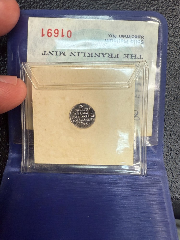 First Step on the Moon Limited Edition Solid Platinum Mini-Coin - Franklin Mint
