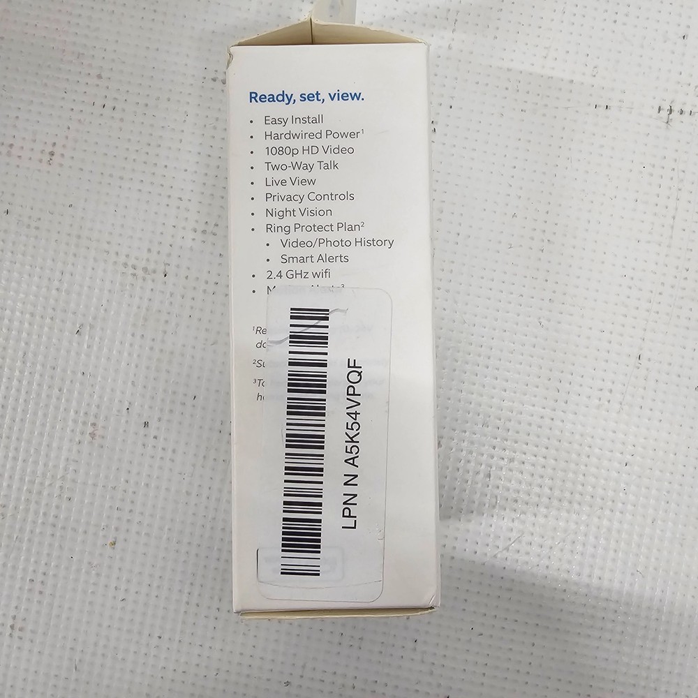 Ring Video Doorbell Wired Black Two-Way Talk (open box missing tool)