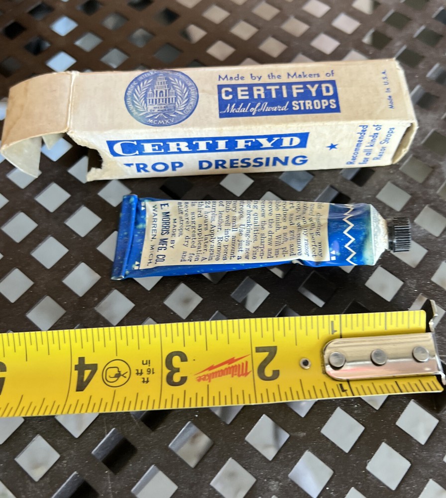 Vintage Certifyd Strop Dressing In Original Box For Razor Strops