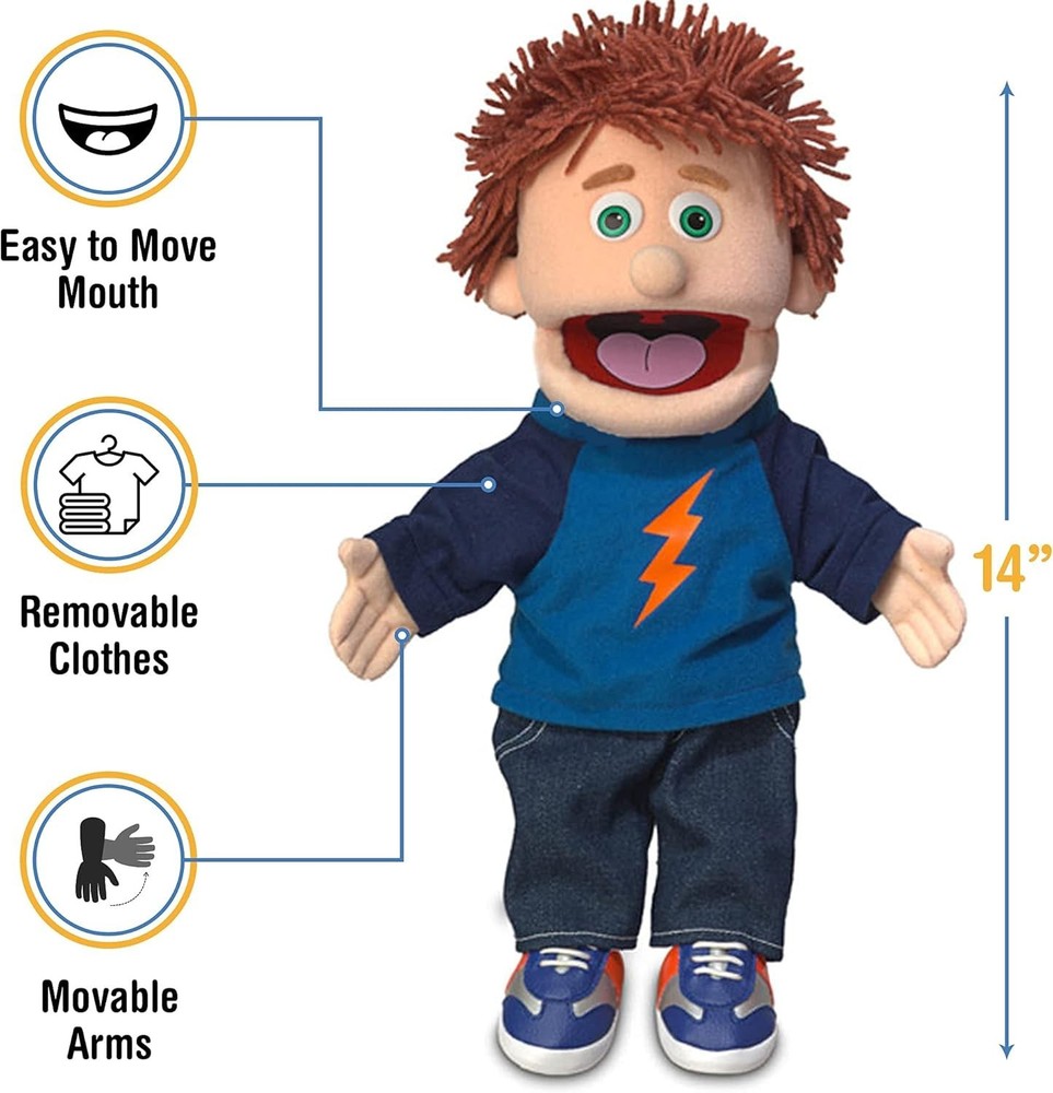 14" Tommy, Peach Boy, Hand Puppet, by