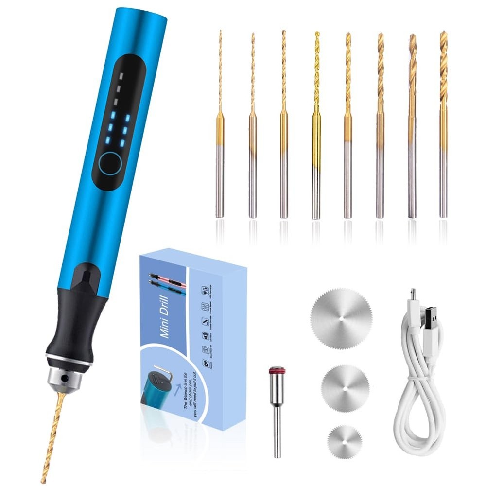 3-Speed Cordless Mini Drill Pen With 8 Small Drill Bits,Rechargeable Electric...