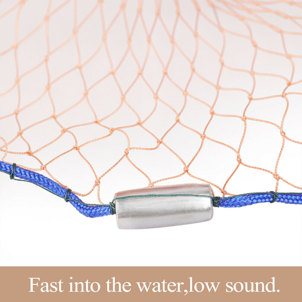 6/8/10/12/16/20FT Fishing Cast Net Bait Easy Throw Hand Cast Nylon Mesh