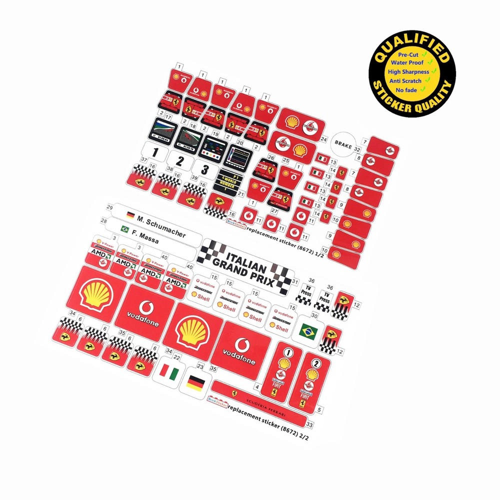 Replacement sticker for set 8672 Precut sticker