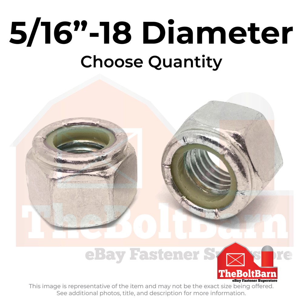 5/16"-18 316 Stainless Steel Nylon Insert Lock Nuts (Pick Quantity)