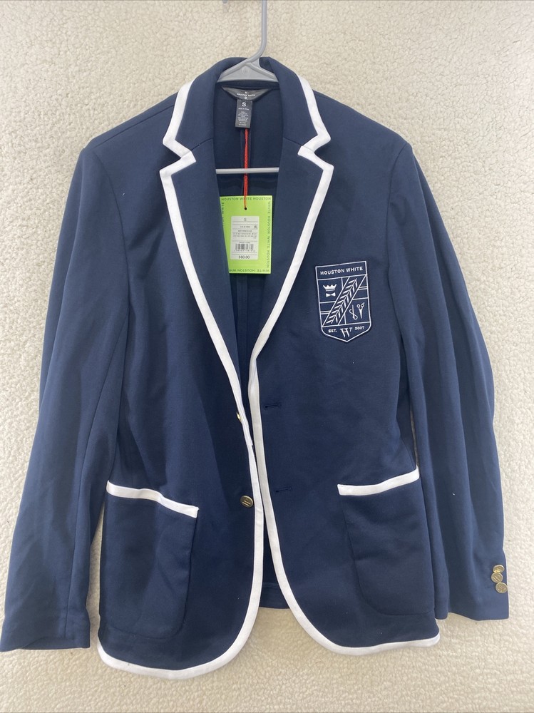 Houston White Navy Blue Jacket Size Small