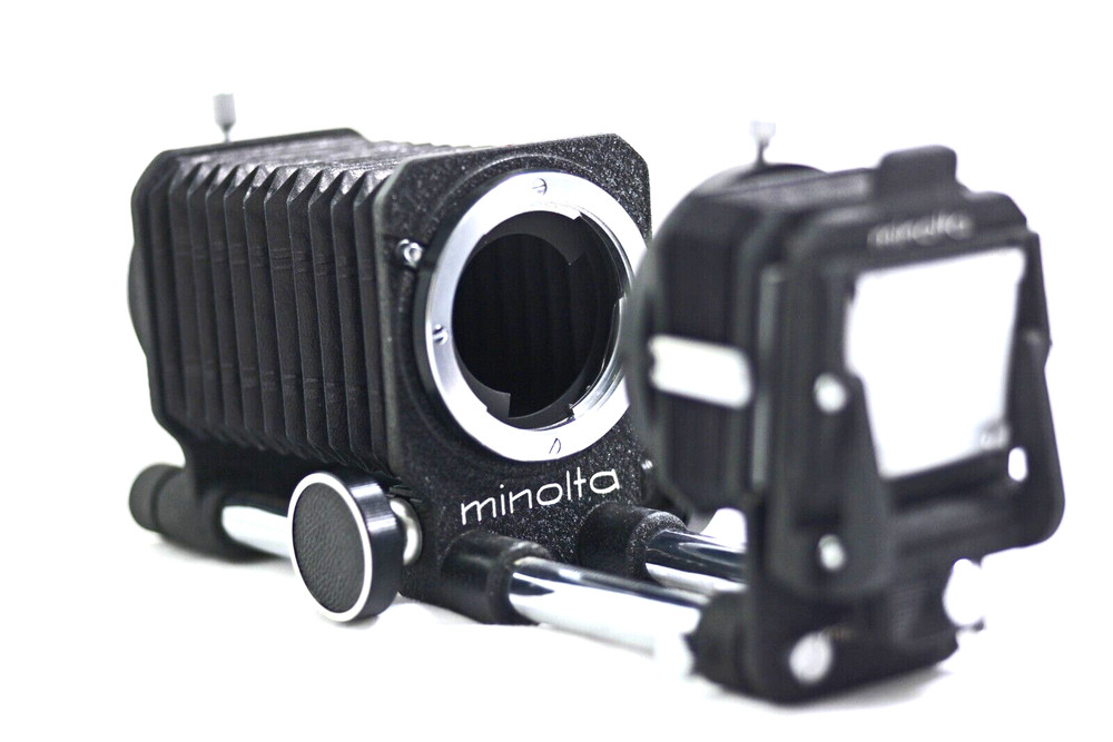 MINOLTA SR CAMERA "DE LUXE TYPE" BELLOWS WITH SLIDE COPIER (MINT)