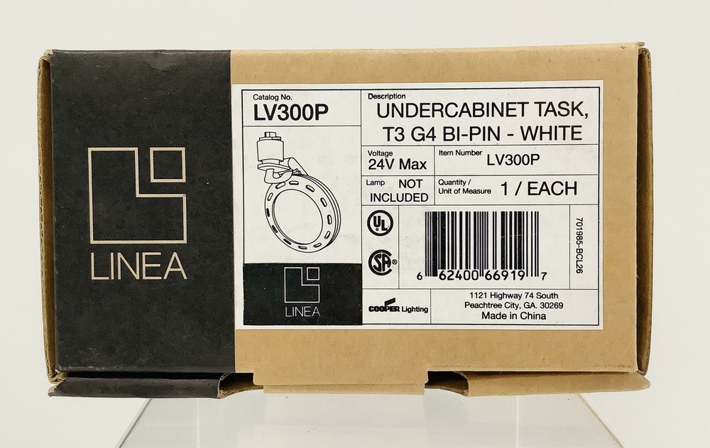 Cooper Lighting No. LV300P Undercabinet Task Light, 24V max- White