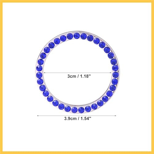 5 Pcs Car Engine Start Stop Decoration Ring Rhinestone Push Start Button Knob