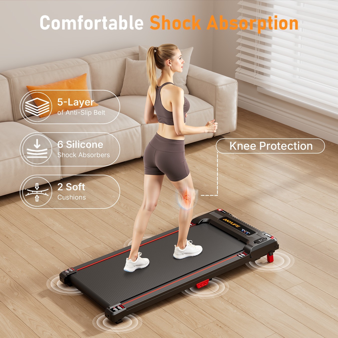 Small Portable Walking Pad - Compact Treadmill with LED Monitor for Home Gym