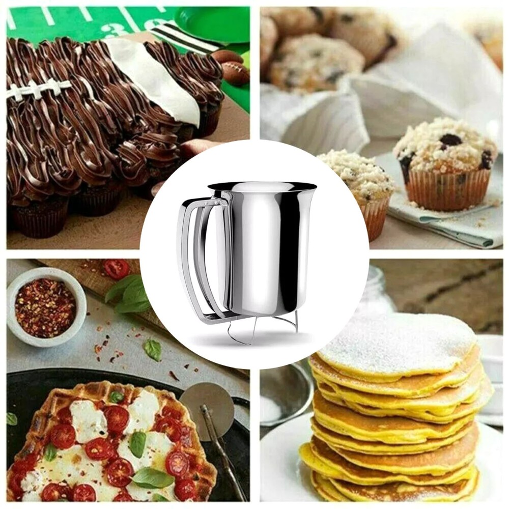 Precise Portion Control Batter Dispenser Stainless Steel Mess-Free Pancake Tool