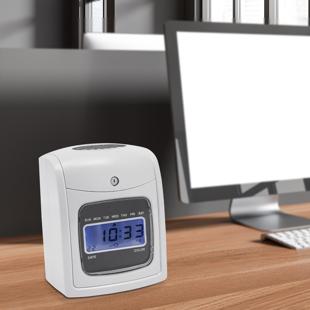 LCD Display Check- in Machine Time Clock Punch Card Employee Attendance Machine
