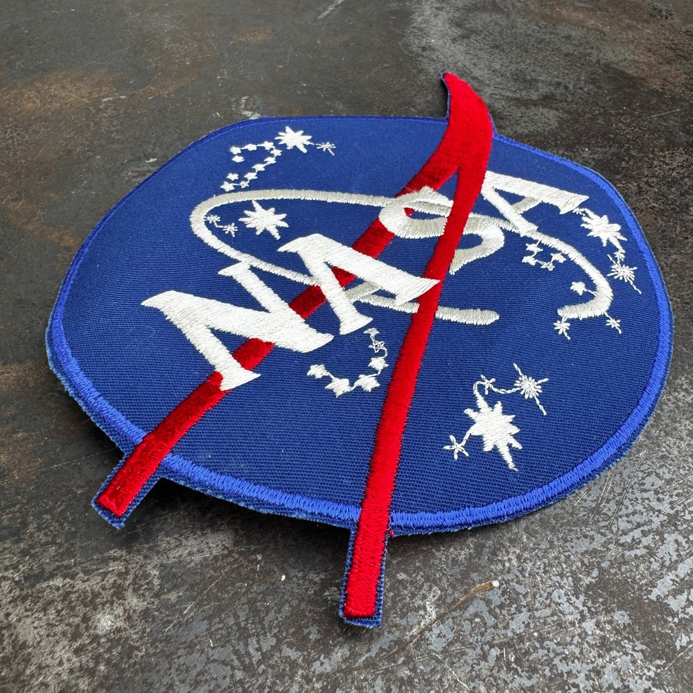 Vtg NASA Vector Logo Patch LARGE Uniform Back Patch NASA Employee - 7" Diameter