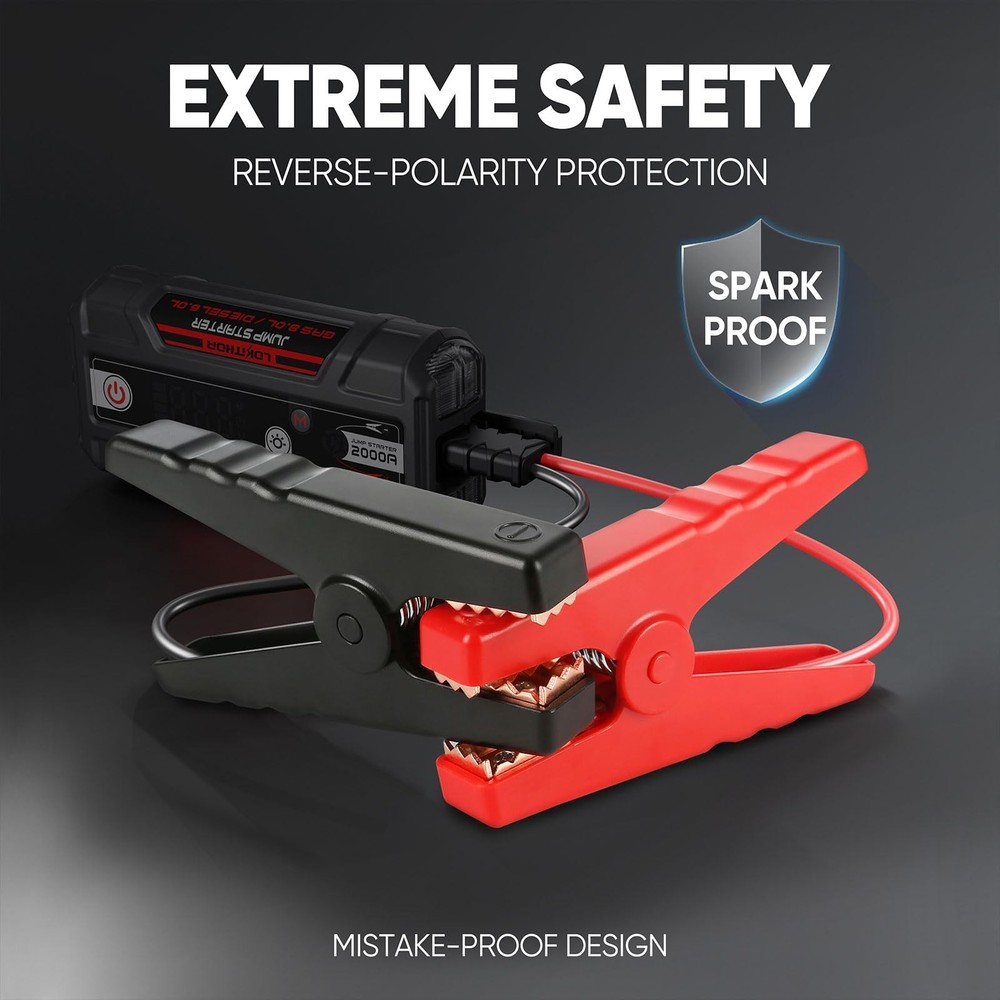 LOKITHOR J400 2000A Portable Jump Starter, 12V Lithium Battery J400, Basic