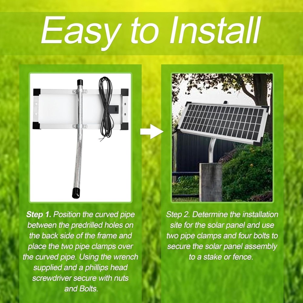 FM123 Solar Panel Kit,Compatible with Mighty Mule Automatic Gate Openers,10 Watt