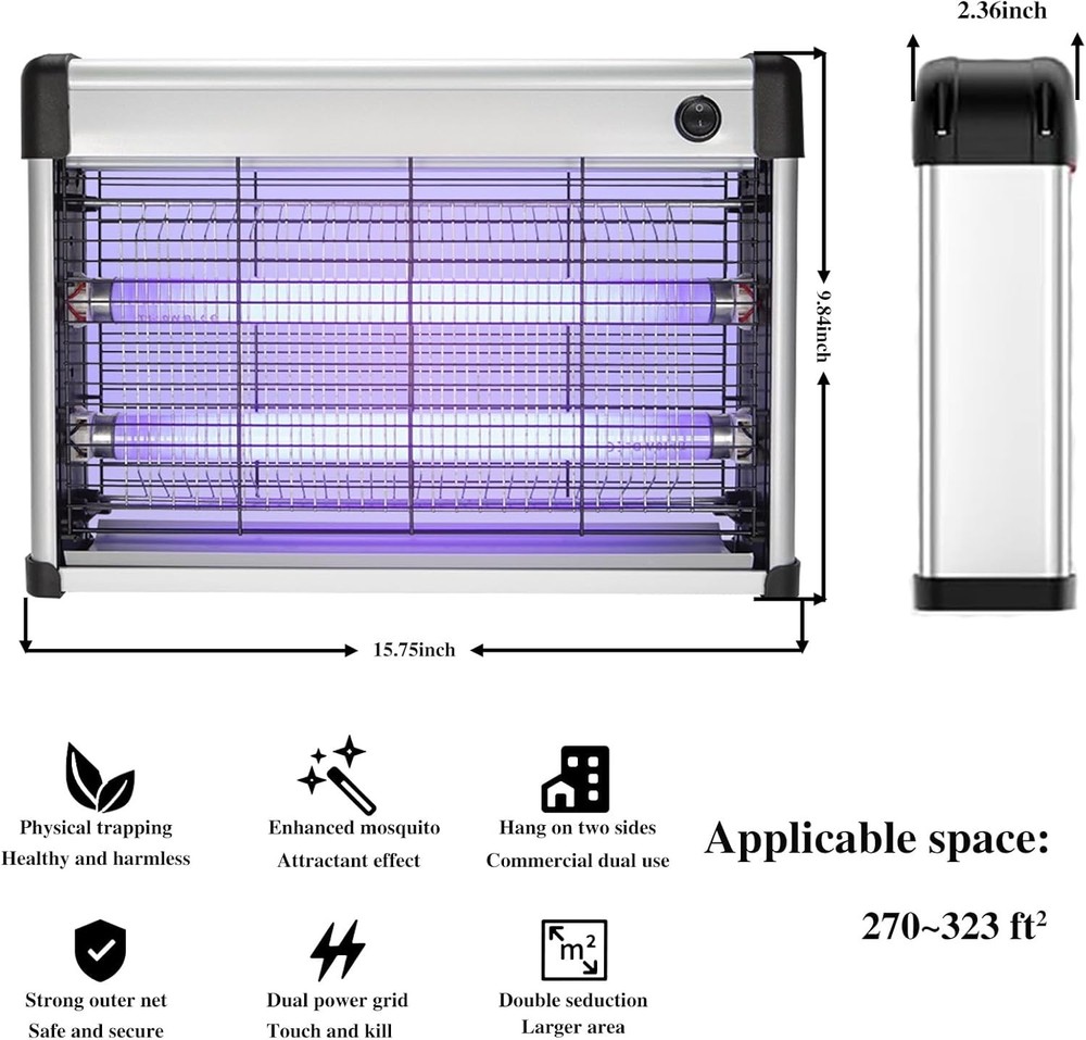 20W Powerful Electronic Indoor Insect Killer Bug Fly Mosquito Zapper