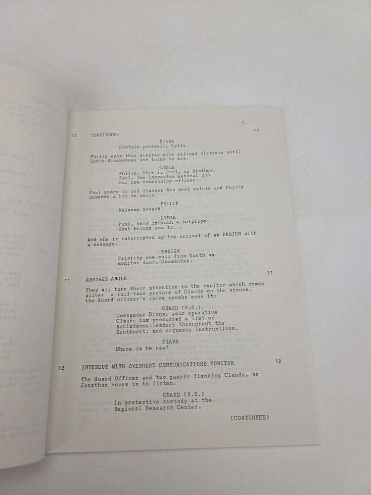 V / David Braff 1984 TV Script, Frank Ashmore "The Secret Underground"