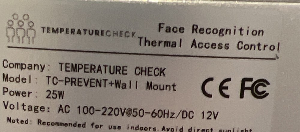 2 Face Temperature Scanner monitors. TC-Prevent + Wall Mount Bracket- 291-109