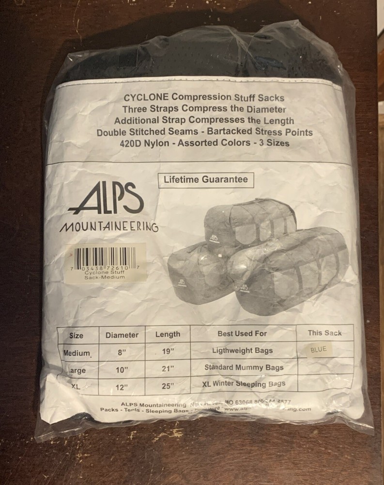 Alps Mountaineering Cyclone Stuff Sack Medium 8” Diameter 19” Length