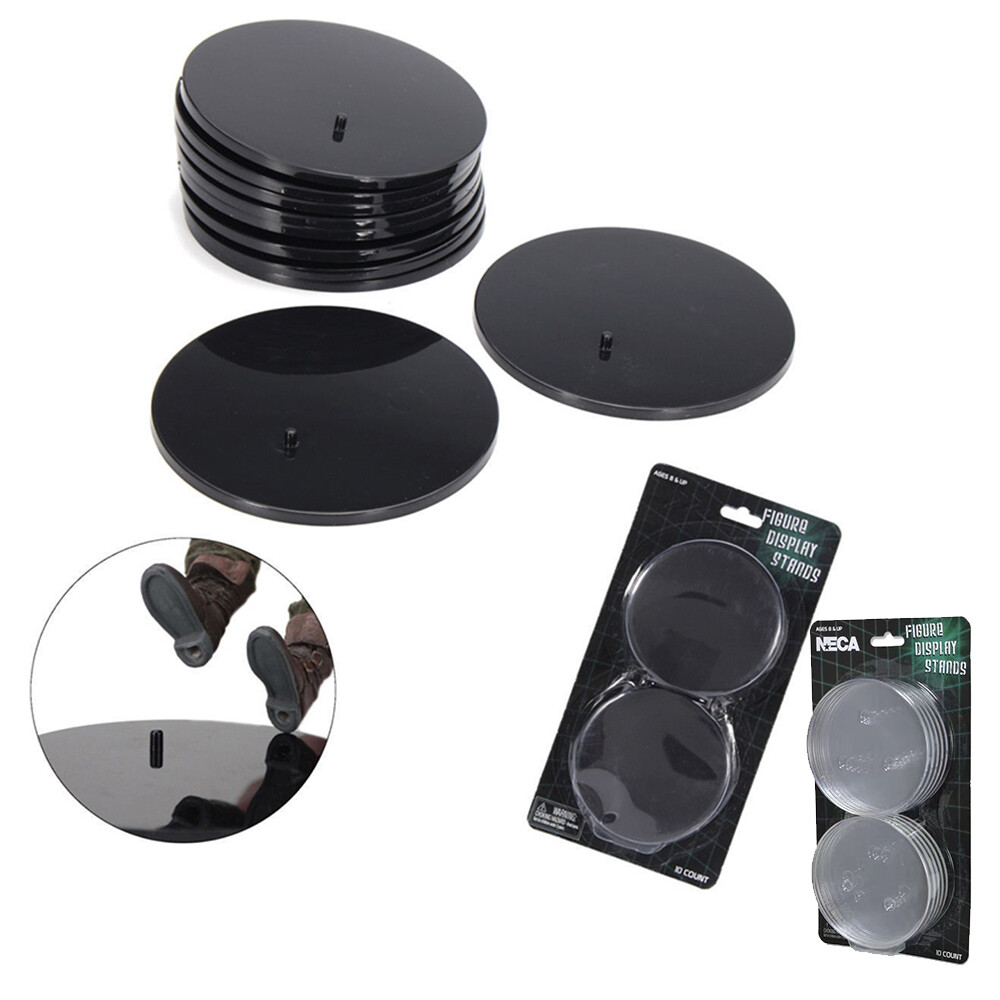 NECA Action Figure Display Stands Clear/Black Base Fits Most 6" to 8" Model Toy