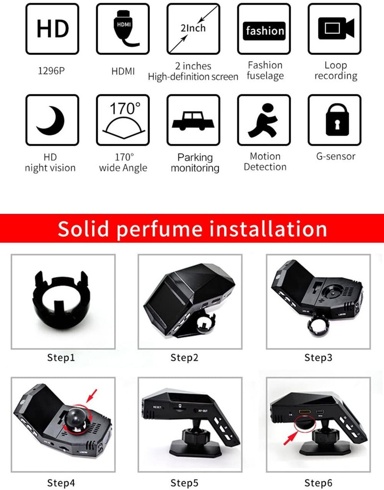 1080P Car Dash Cam DVR Video Recorder Loop Recording G-sensor Motion Detection