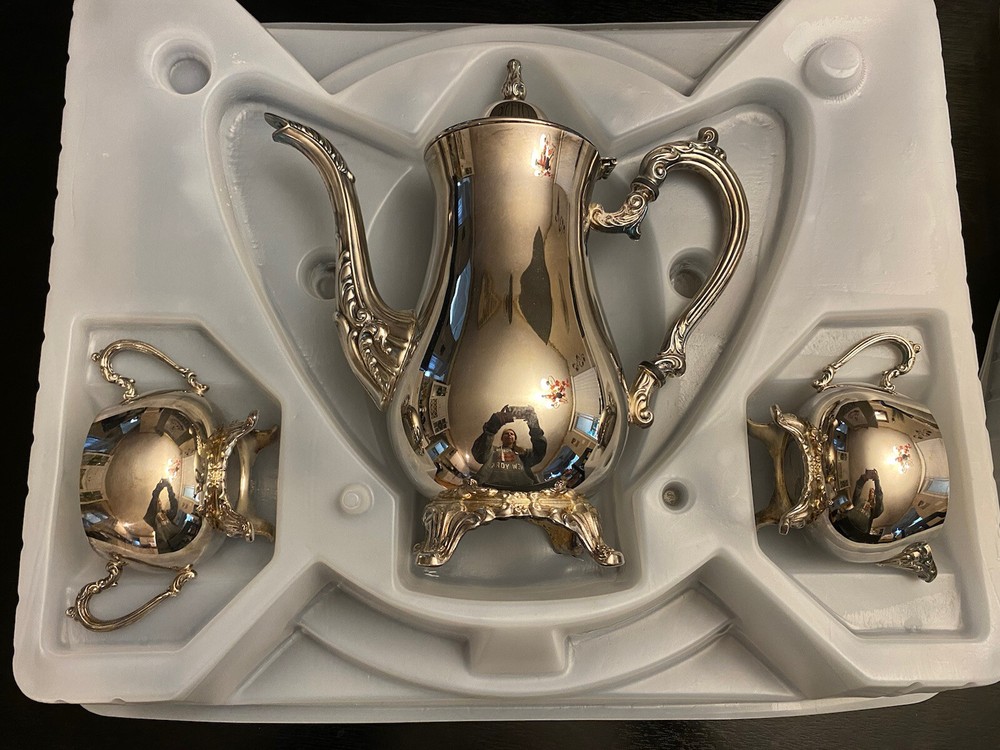 Vintage Oneida Silver Plated Du Maurier 4 Piece Coffee Set